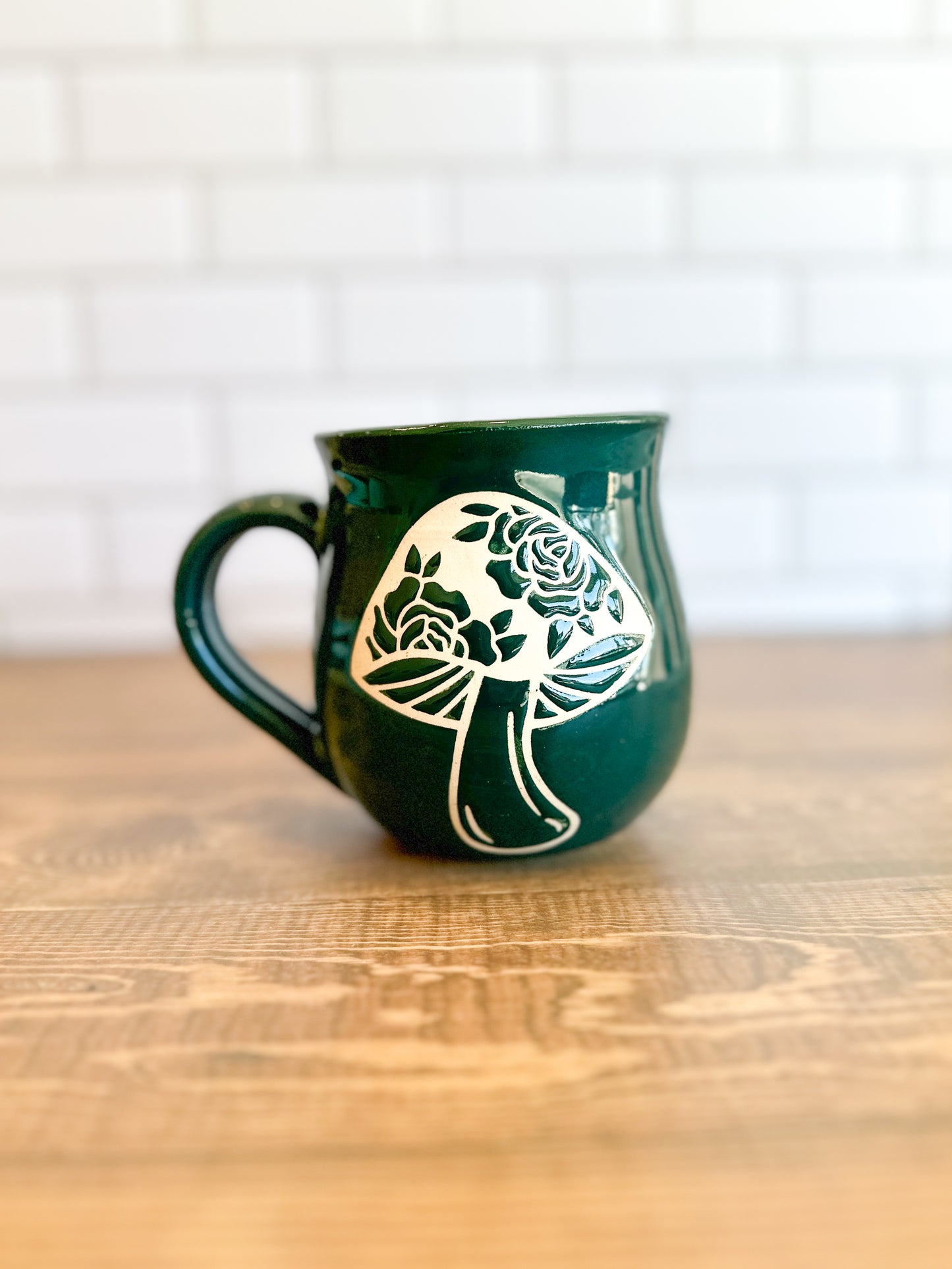 Evergreen Rose Mug | 14oz | Teal