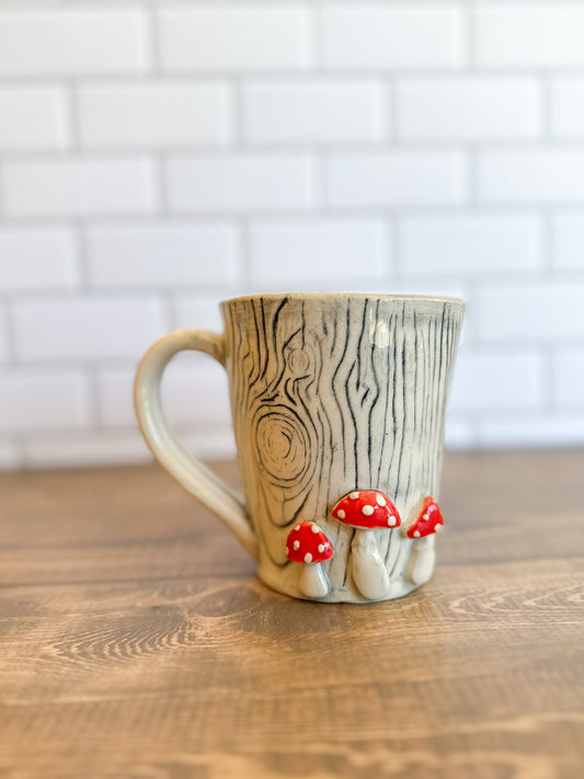 Mushroom Wood grain Ceramic Mug | OG | 14oz