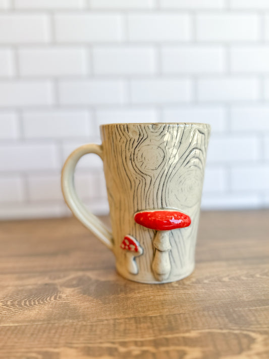 Mushroom Wood grain Ceramic Mug | S | 18oz