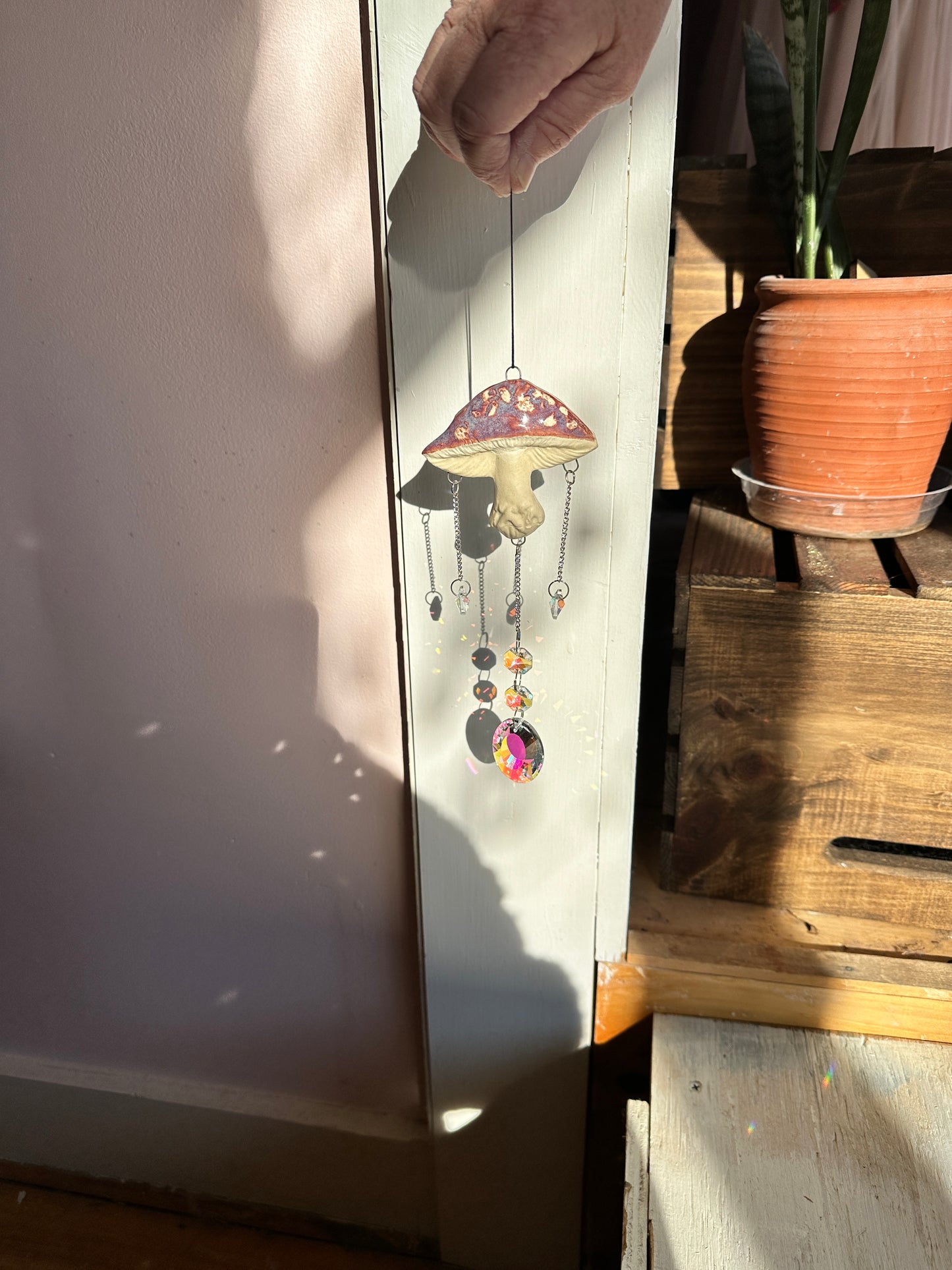 Purple Mushroom Sun catcher