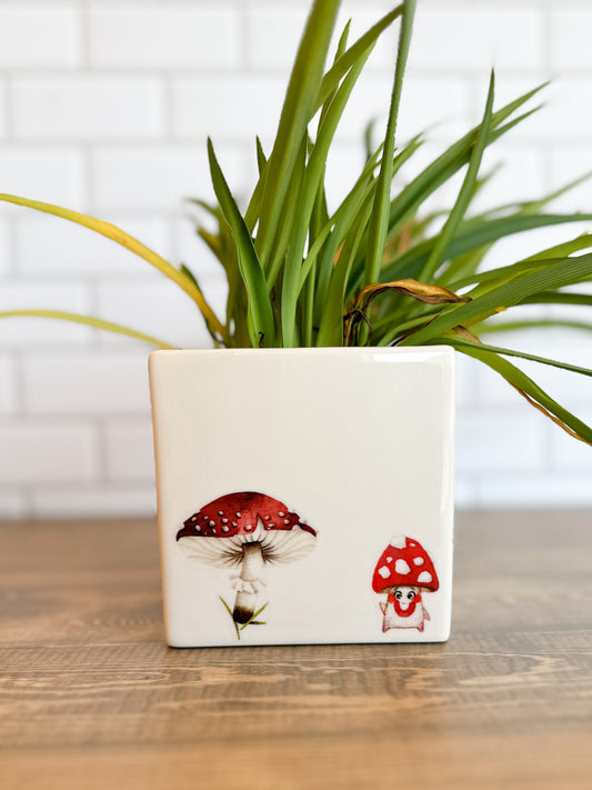 Mushroom Creep Square Vase | C