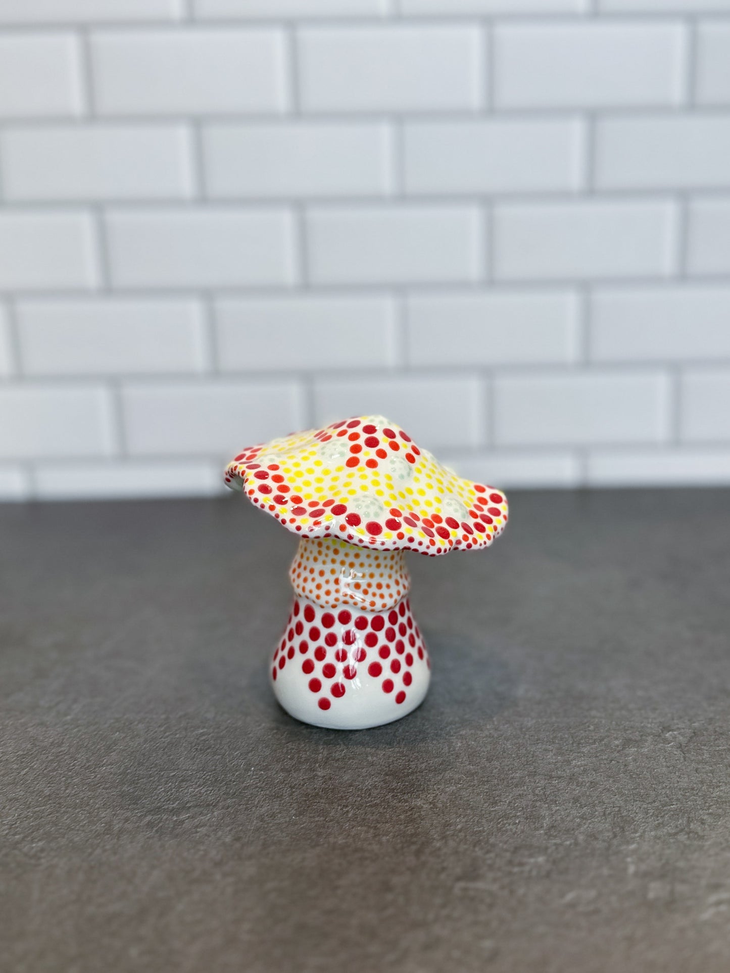 Multicolored Ceramic Mushroom