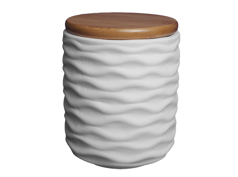 Medium Wavy Canister | Bamboo Lid