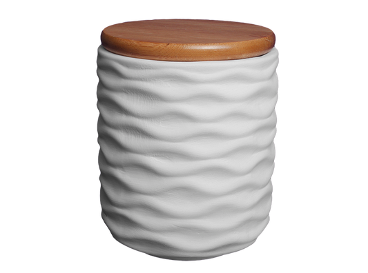 Medium Wavy Canister | Bamboo Lid