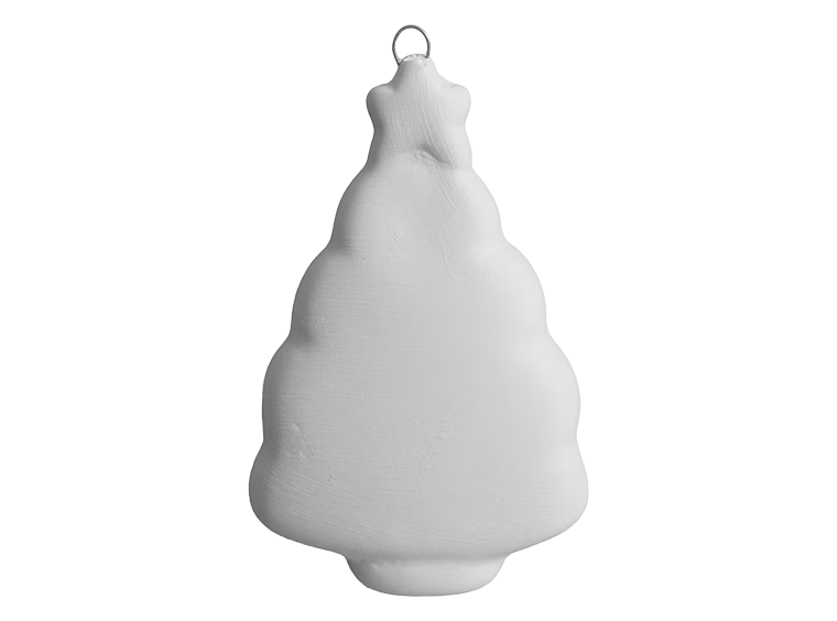 Small Christmas Tree Ornament | Smiley face on opposite side