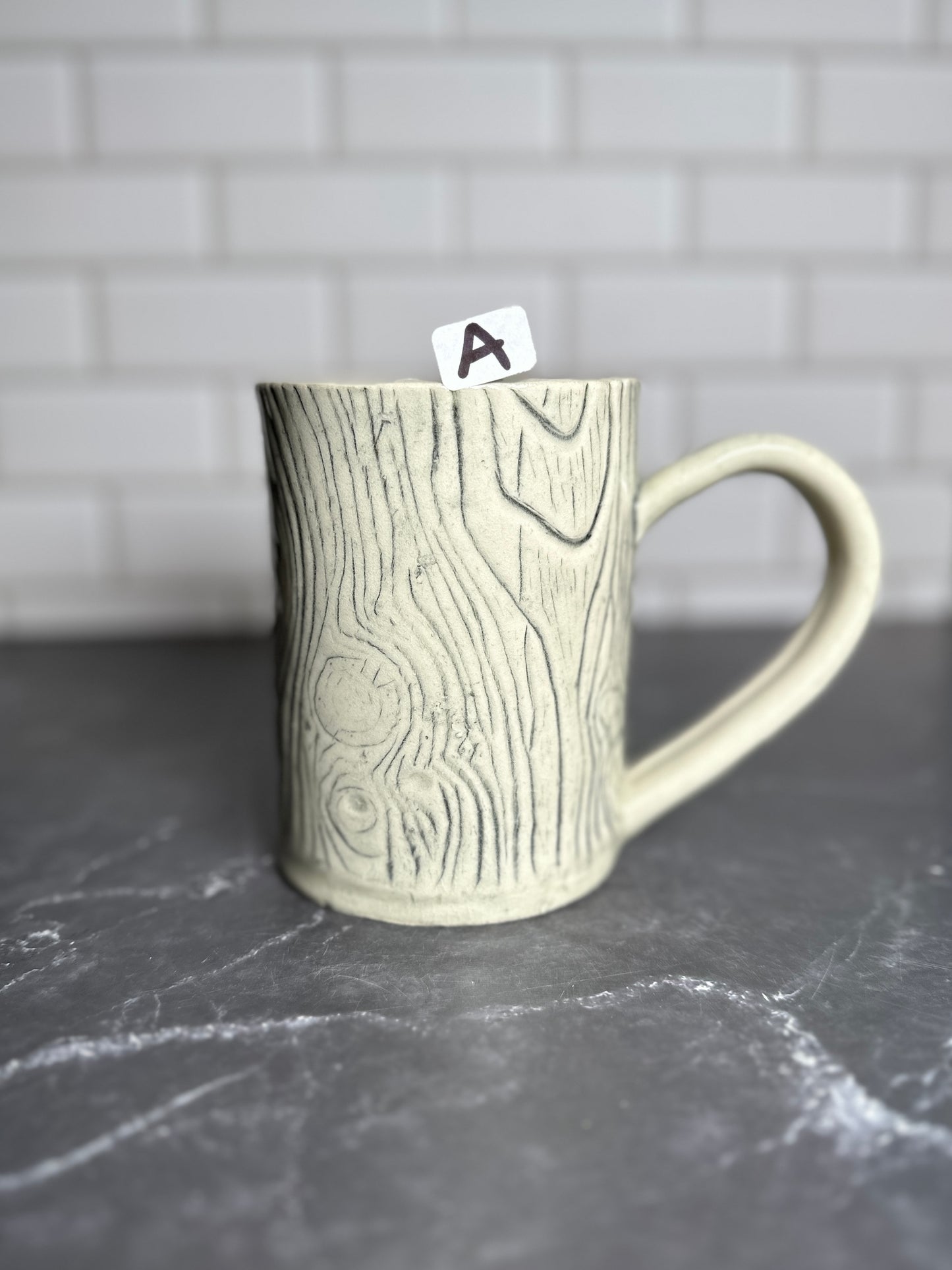 Mushroom Woodgrain Ceramic Mug | A