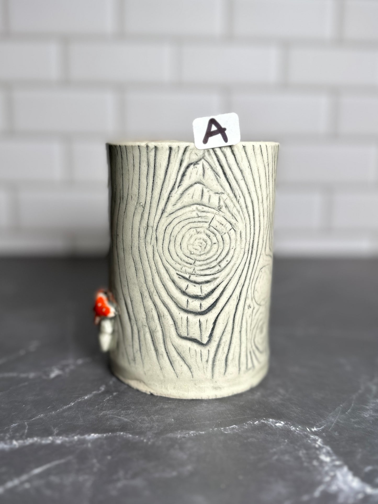 Mushroom Woodgrain Ceramic Mug | A