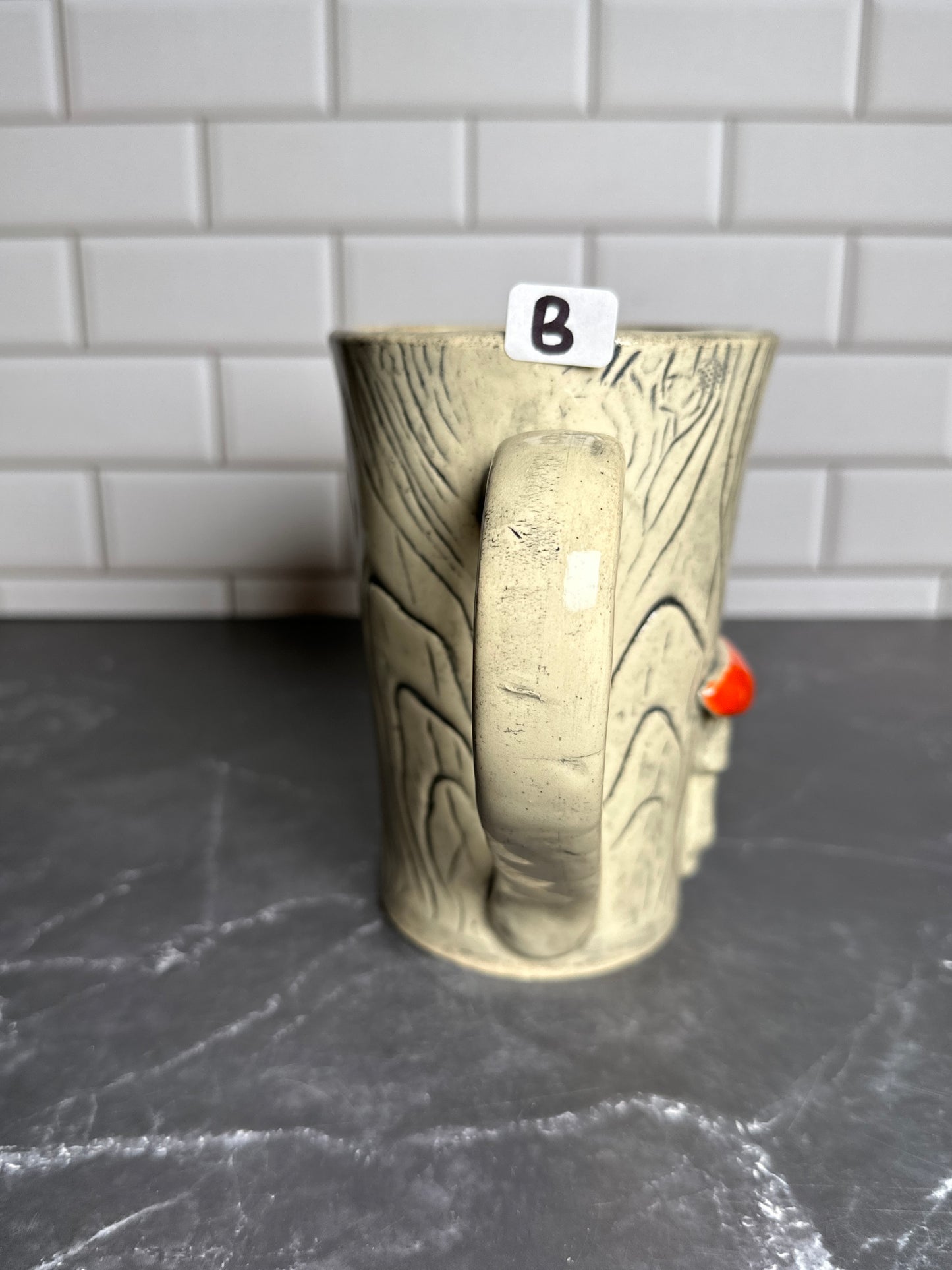 Mushroom Woodgrain Ceramic Mug | B