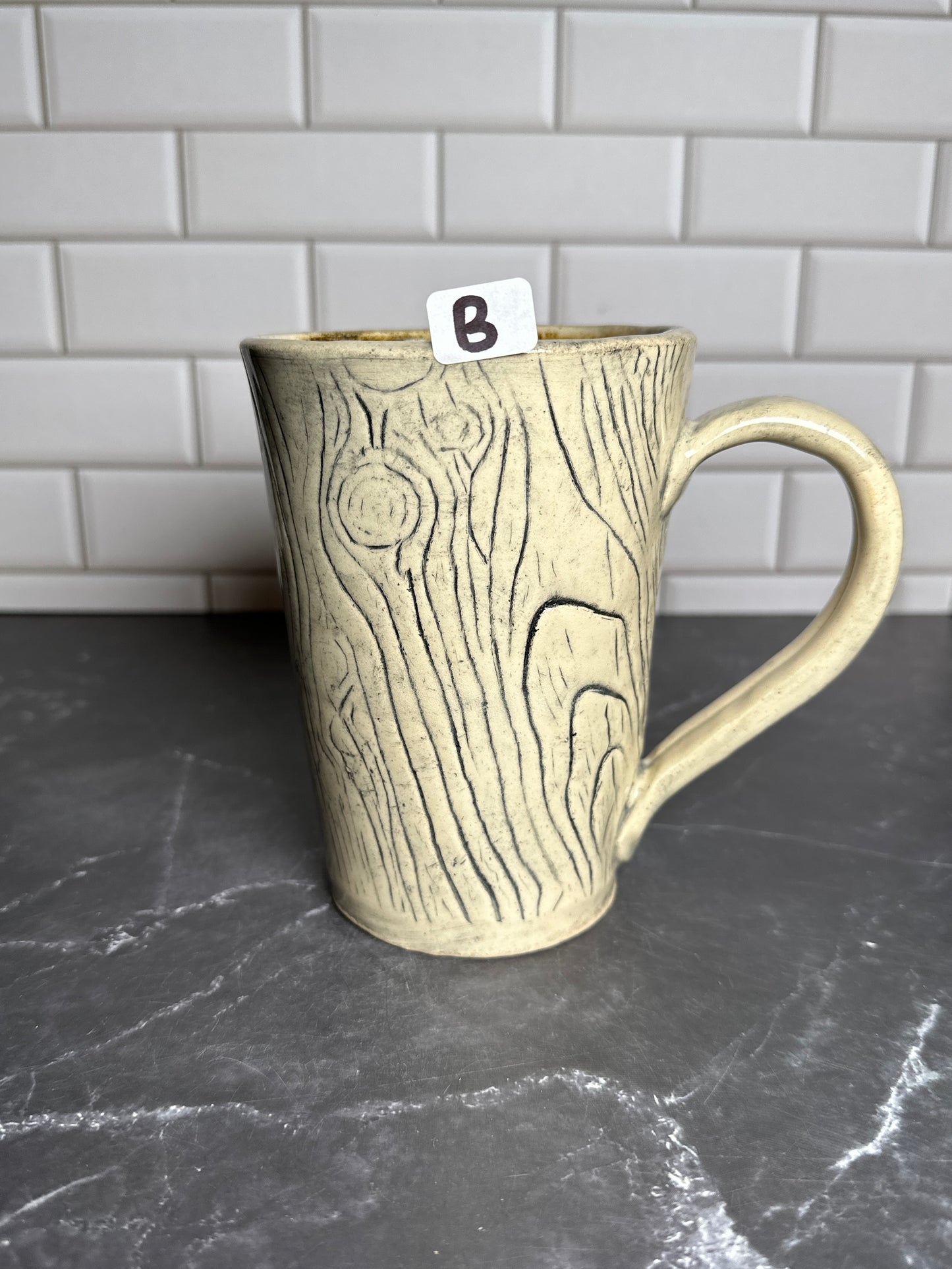 Mushroom Woodgrain Ceramic Mug | B