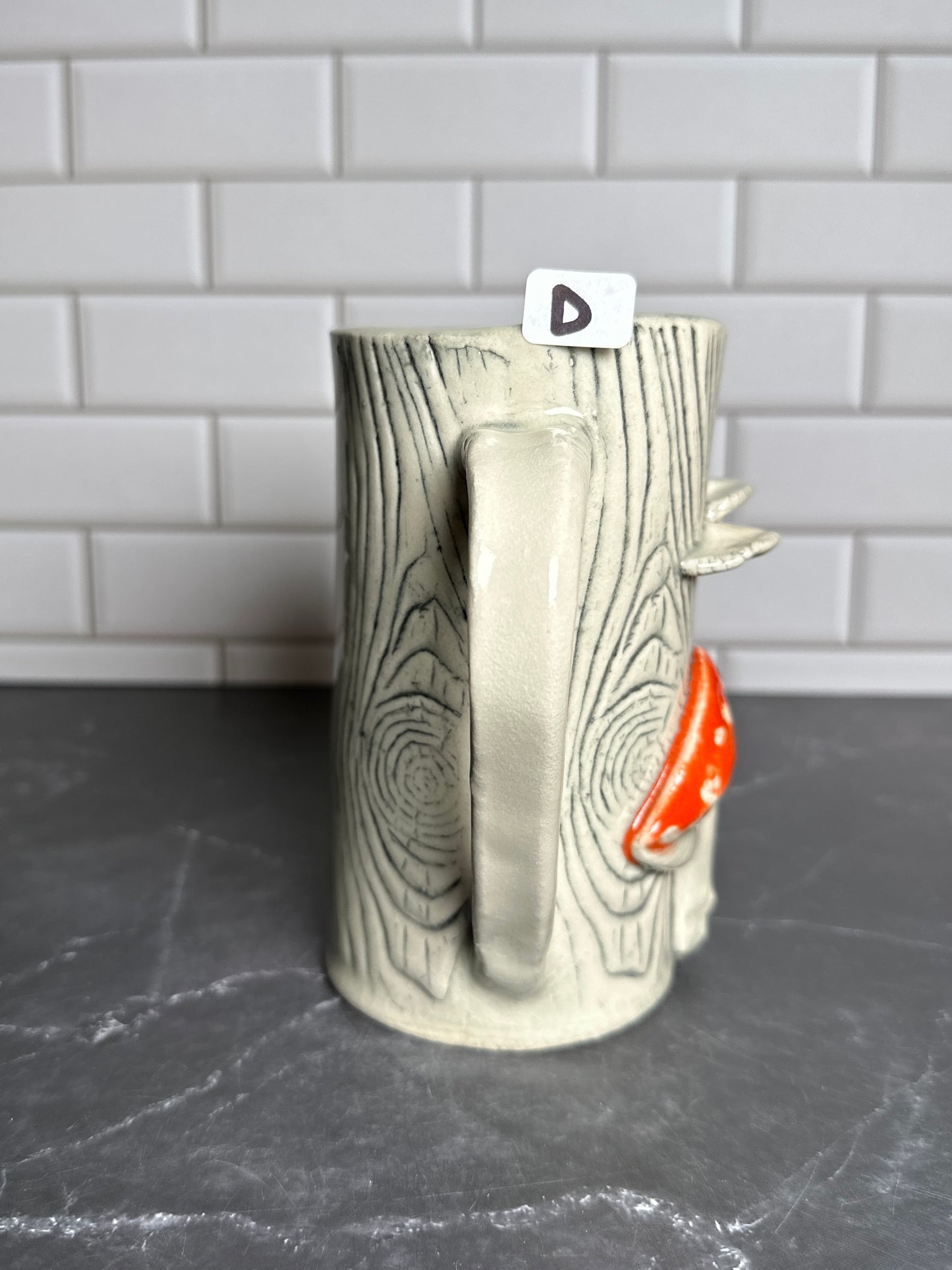 Mushroom Wood grain Ceramic Mug | D