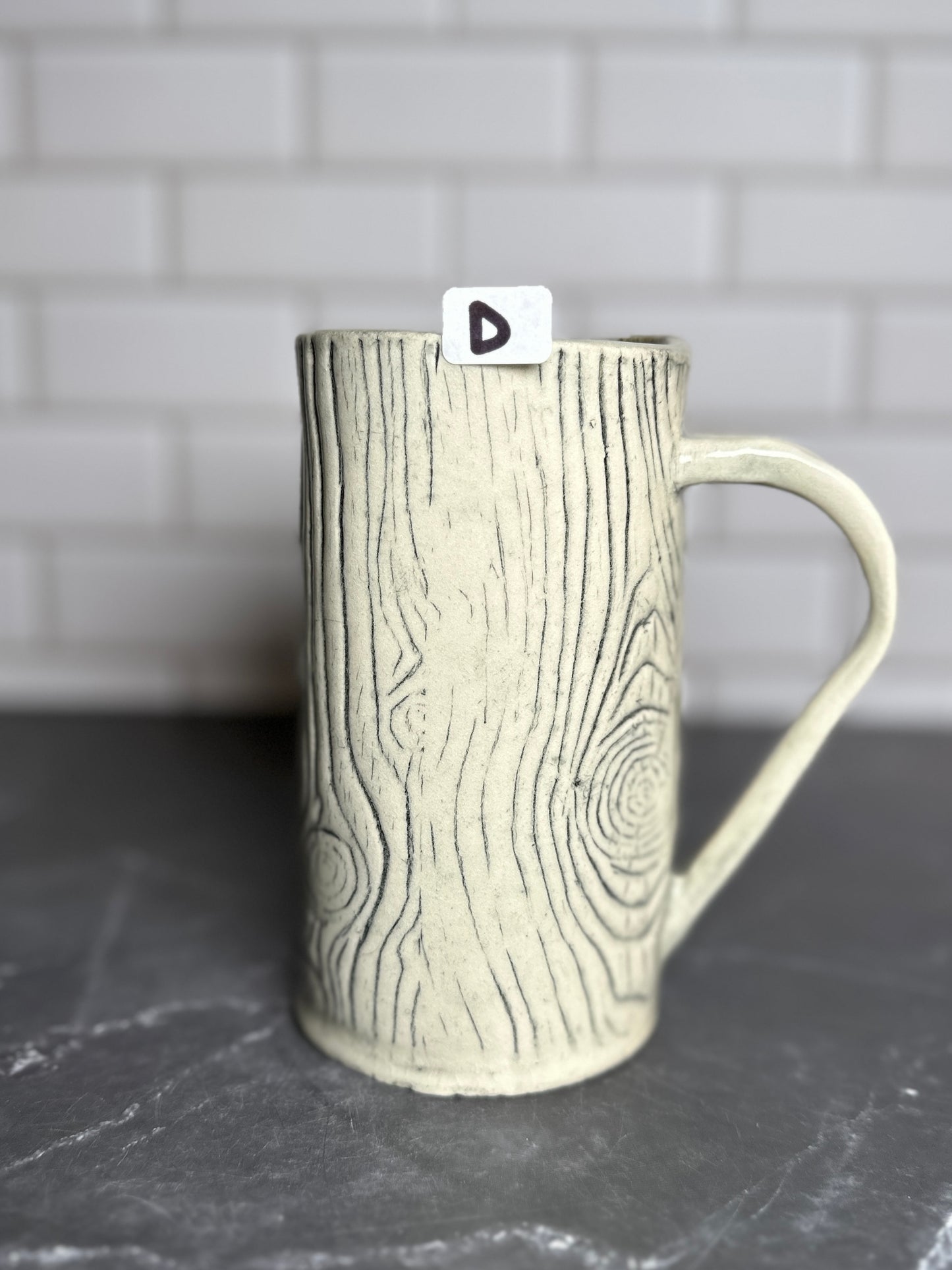 Mushroom Wood grain Ceramic Mug | D