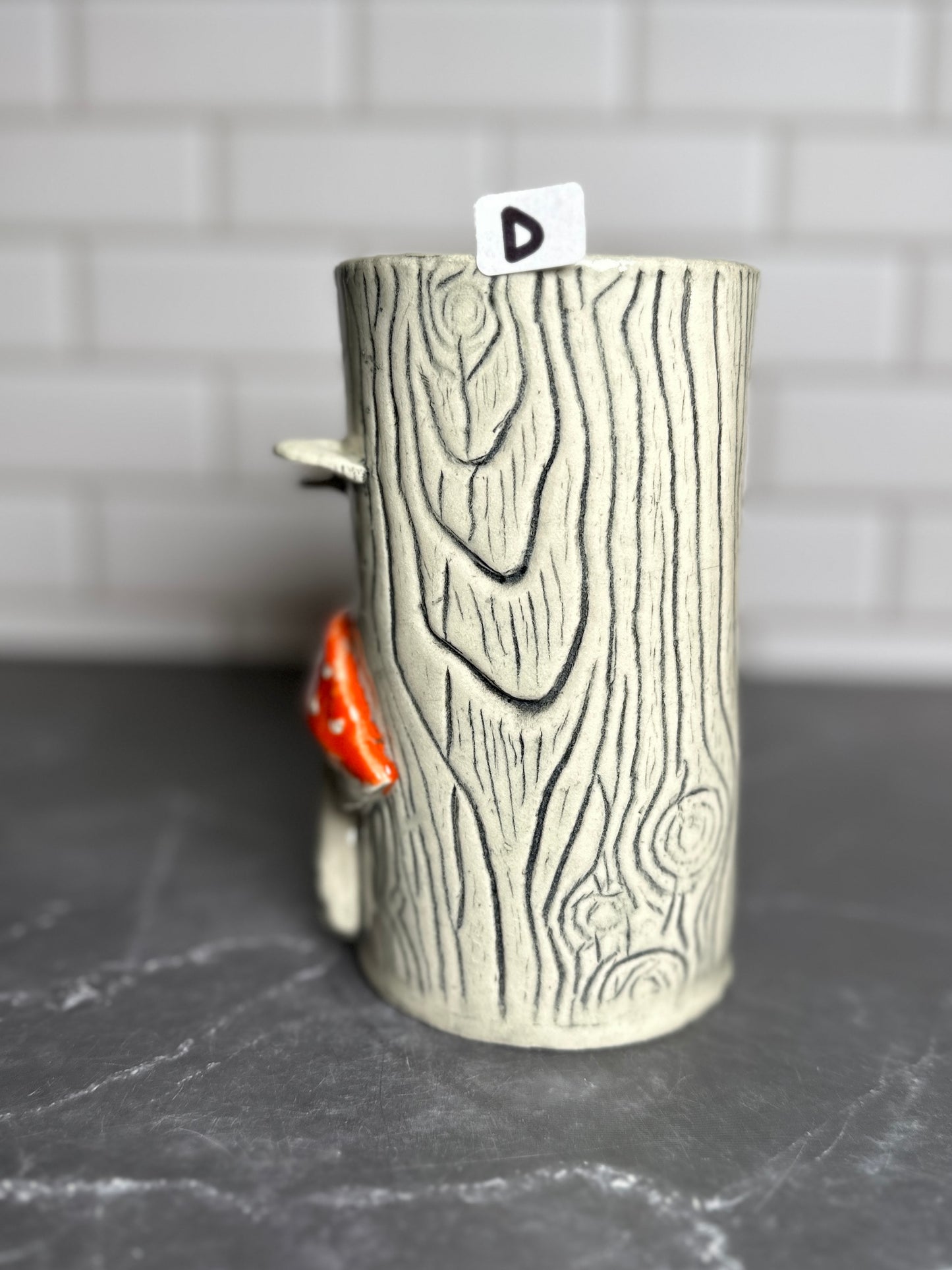 Mushroom Wood grain Ceramic Mug | D