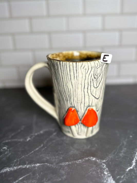 Mushroom Wood Grain Ceramic Mug | E