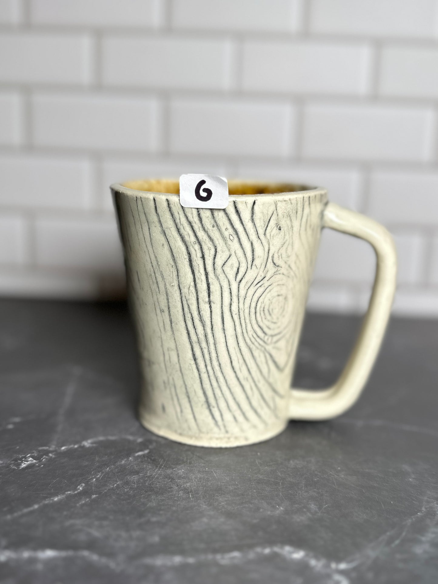 Mushroom Wood grain Ceramic Mug | G