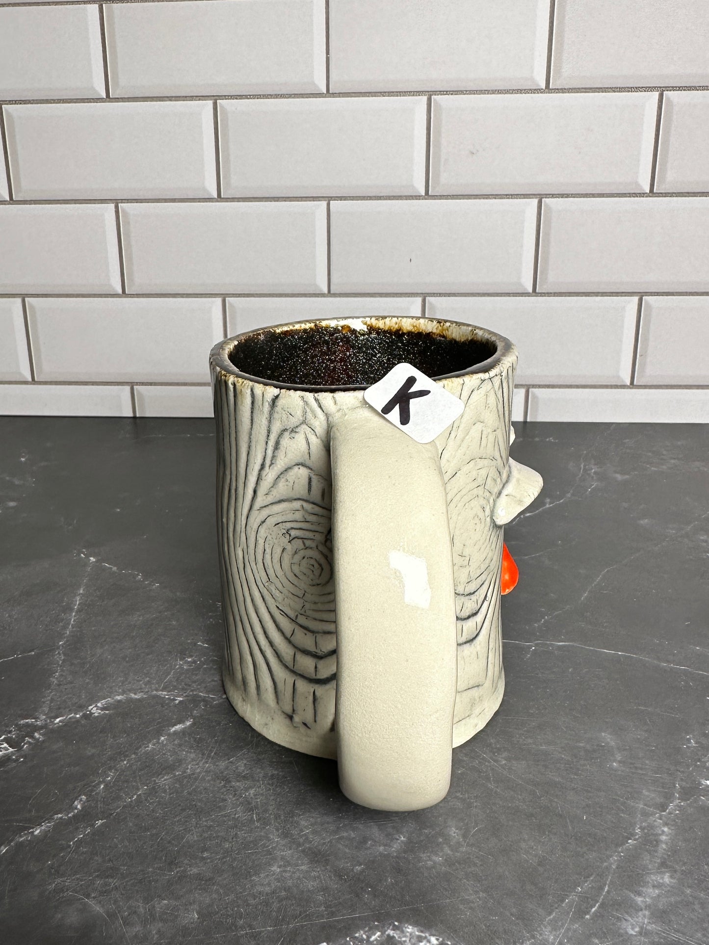 Mushroom Wood grain Ceramic Mug | K