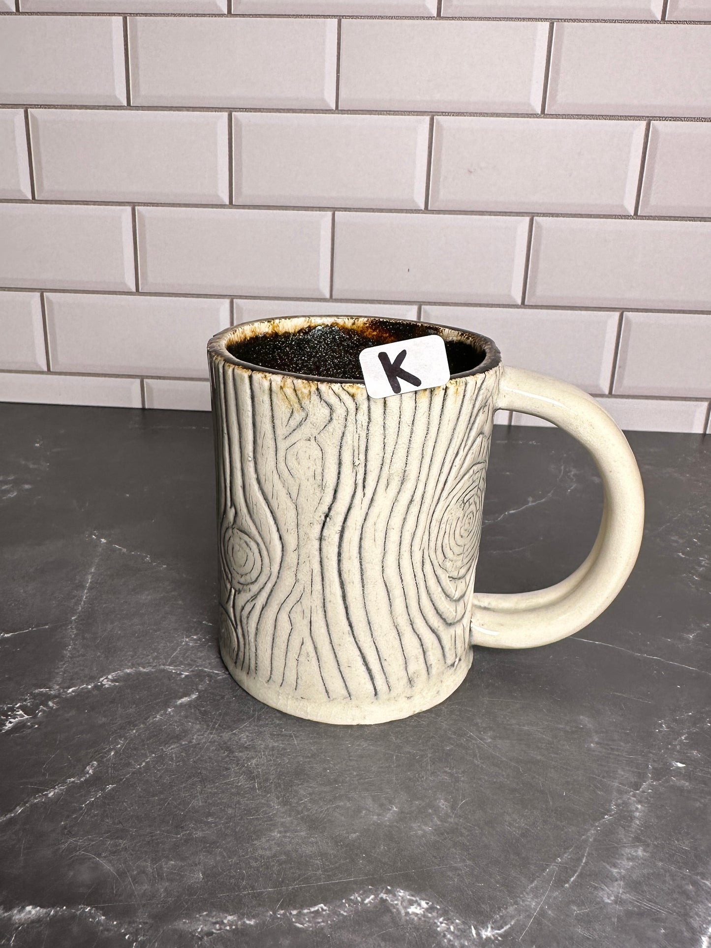 Mushroom Wood grain Ceramic Mug | K