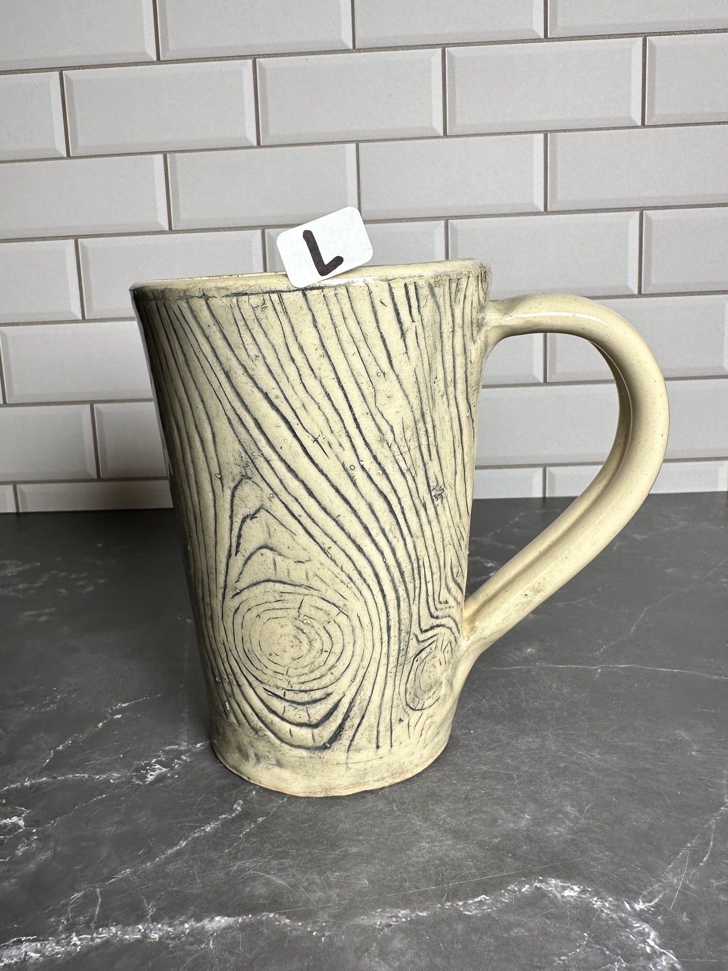 Mushroom Wood grain Ceramic Mug | L