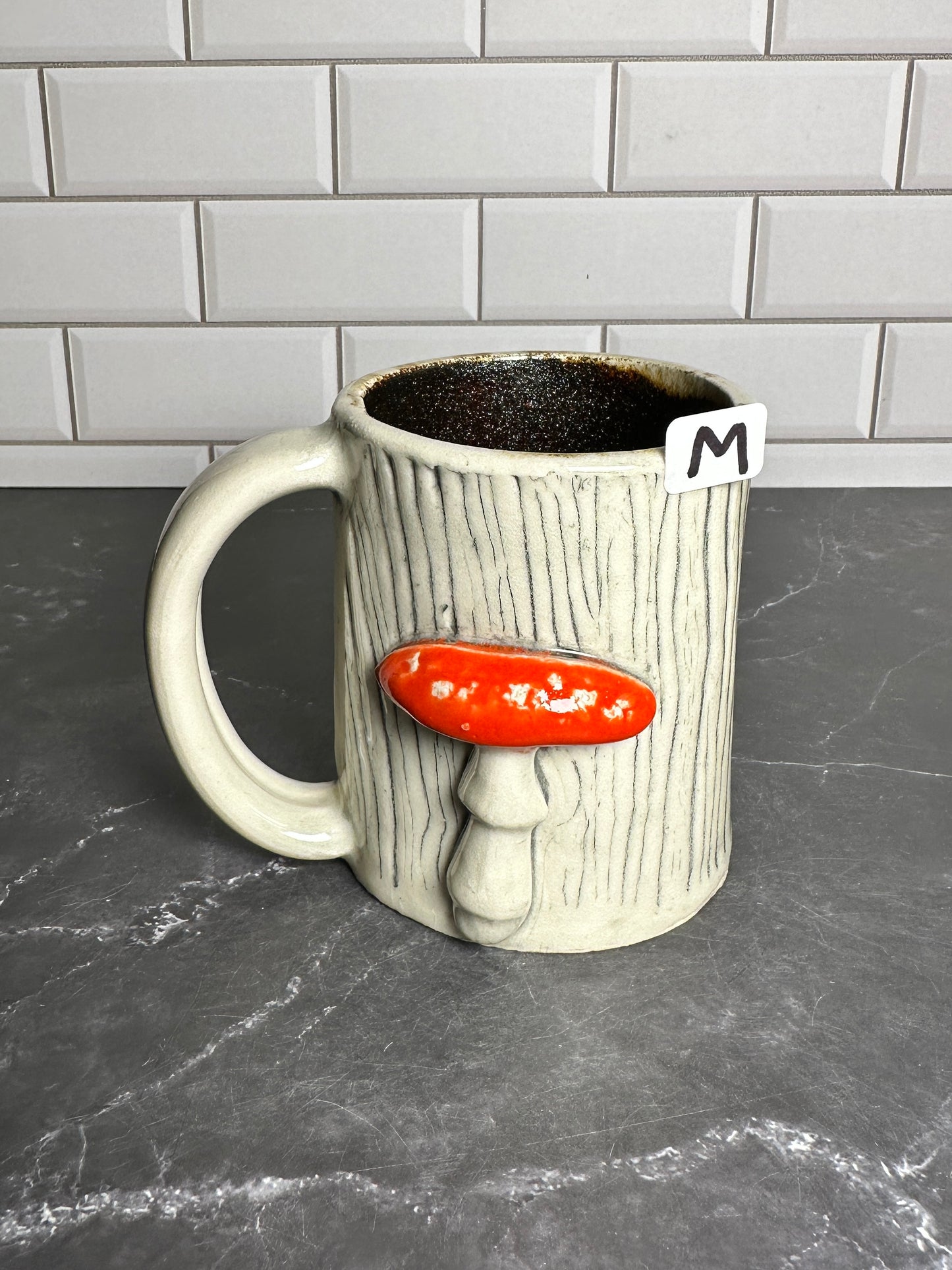 Mushroom Wood grain Ceramic Mug | M