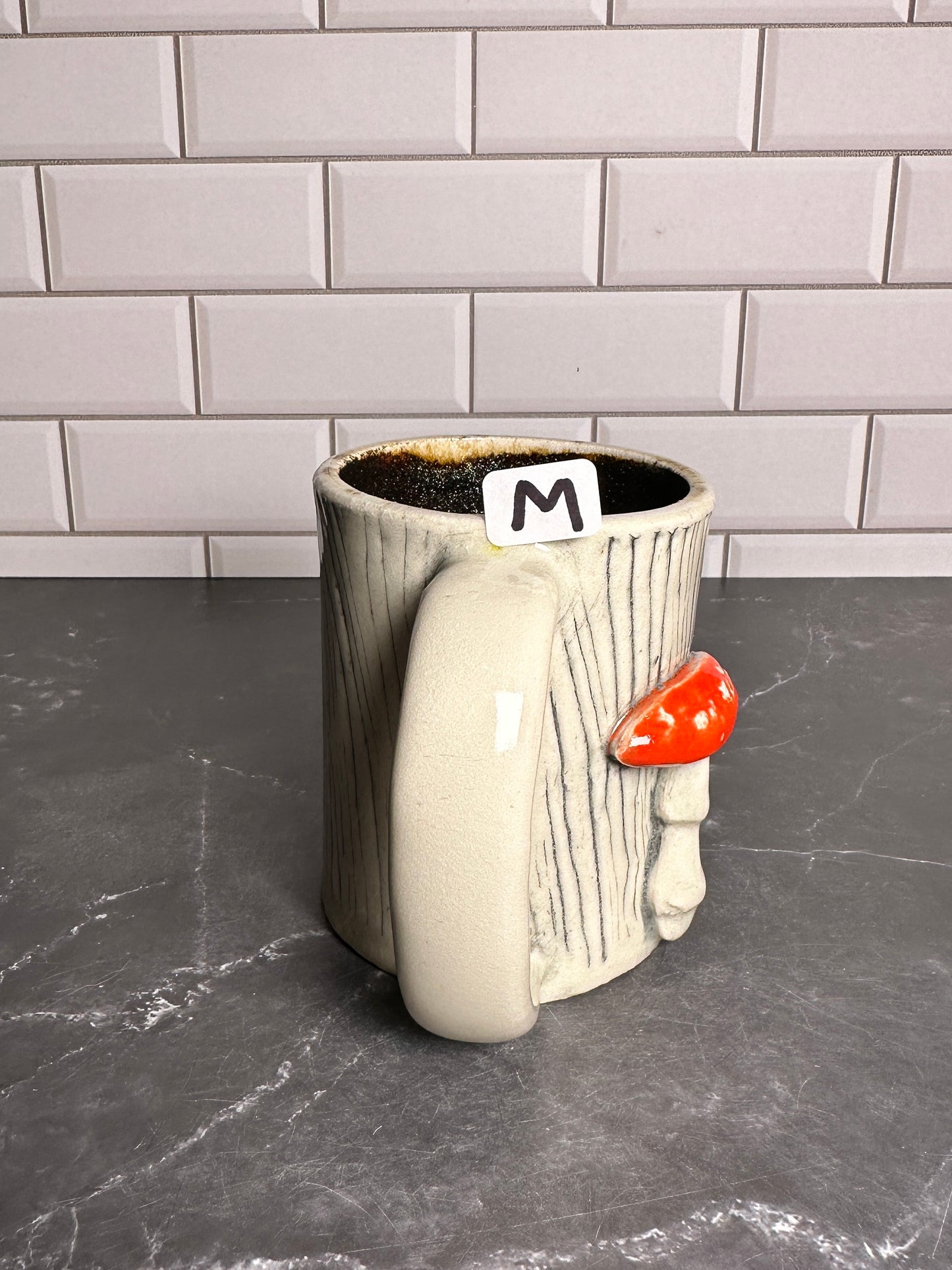 Mushroom Wood grain Ceramic Mug | M