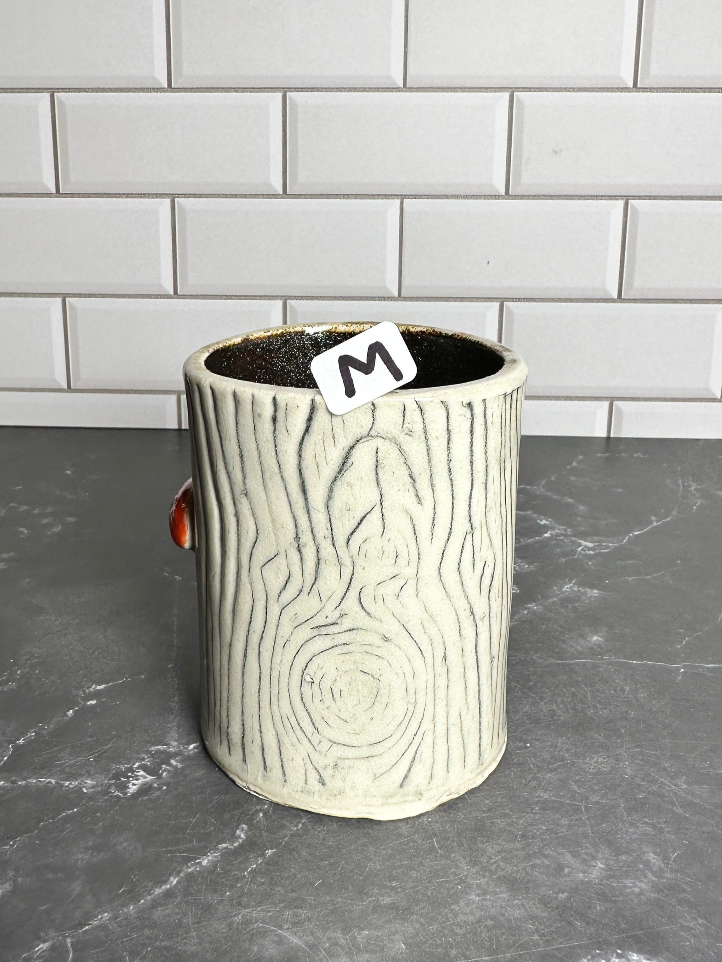 Mushroom Wood grain Ceramic Mug | M