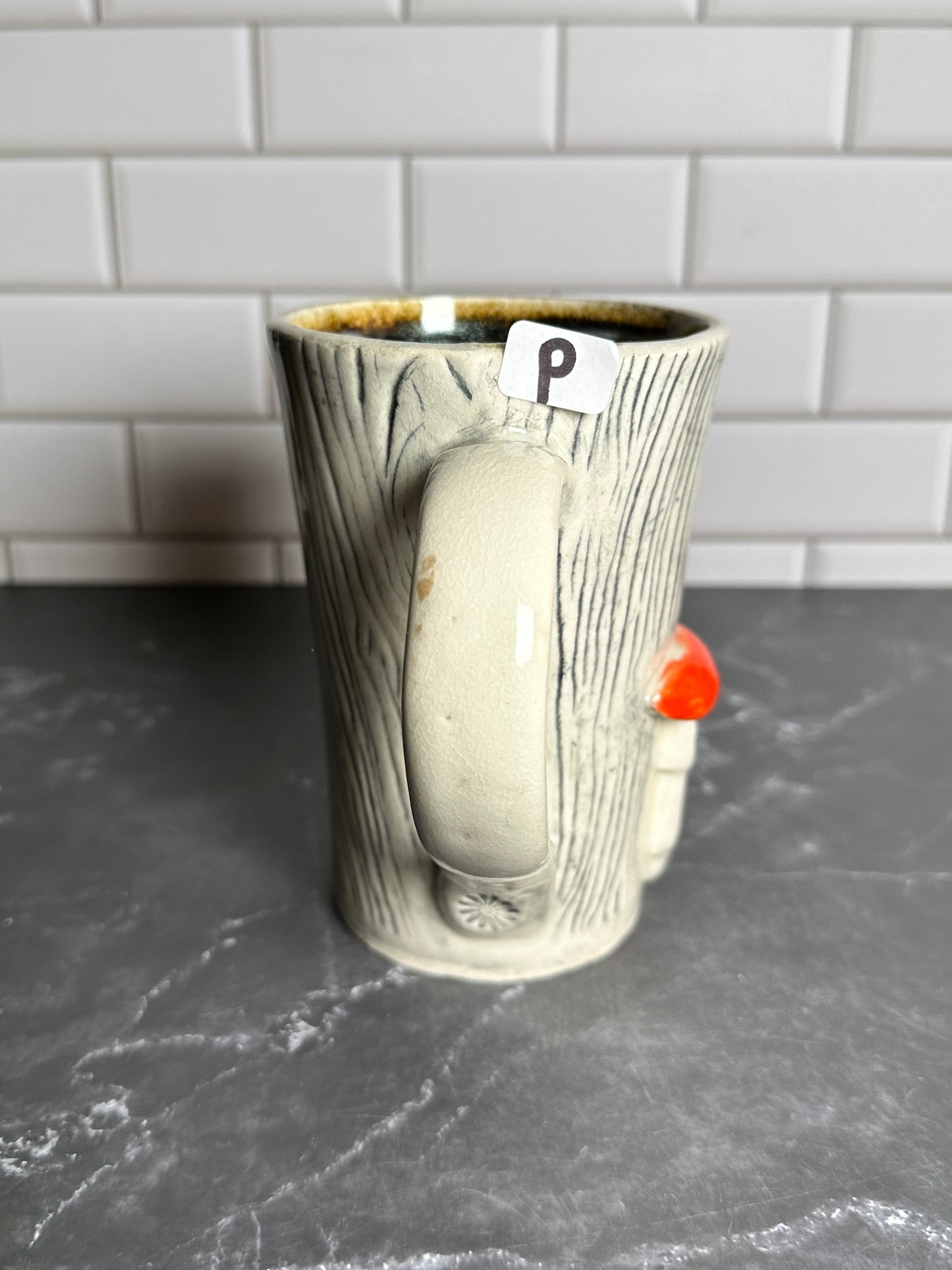 Mushroom Wood Grain Ceramic Mug | P